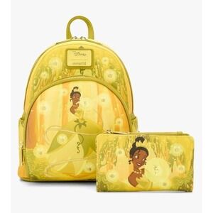 NWT Loungefly Exclusive Disney The Princess & The  Frog Tiana Backpack & Wallet!